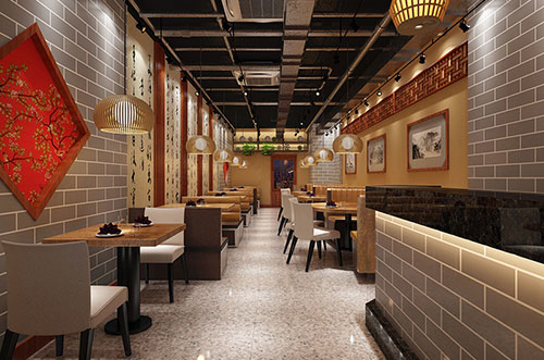 驻马店传统中式餐厅餐馆装修设计效果图